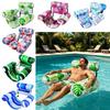 Fabric Cover Inflatable Pool Float Leaves Pattern Swim Floating Raft Water Hammock  Party Toy