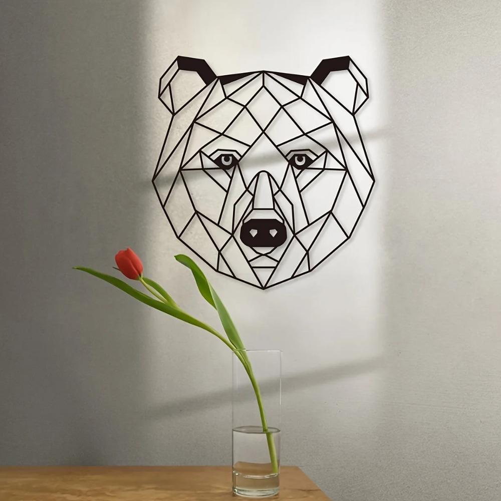 Creative Line Bear Iron Crafts Стильный декор для интерьера и улицы, идеально подходит для гостиной, прихожей и украшения стен на улице