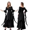 Хэллоуин новое средневековое ретро платье-костюм с великолепным рукавом-рогом, многоцветное