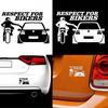 Уважение к байкерам, кузову автомобиля, забавная водонепроницаемая виниловая наклейка, автомобильная наклейка