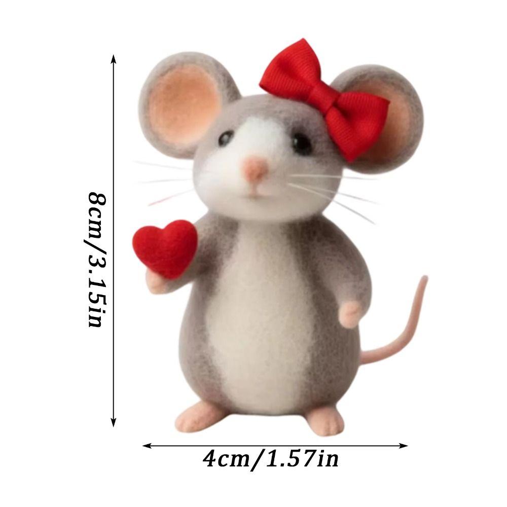 Handmade Felt Valentine's Day Felt Mouse Wool Felt Valentines Day Decor Christmas Tree