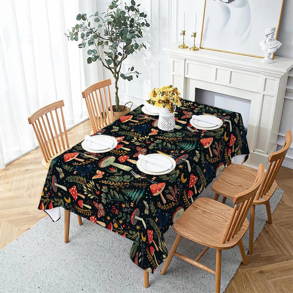 Бабочка Цветок Гриб Луна Акварель Водонепроницаемые Полиэстеровые Скатерти для Стола Стол Вечеринка Украшение Обеденные Скатерти Мантелес