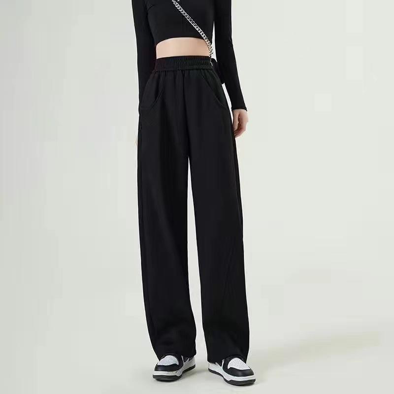 Женские широкие спортивные брюки, летние тонкие модные элегантные повседневные брюки с высокой талией, повседневные спортивные брюки в американском стиле