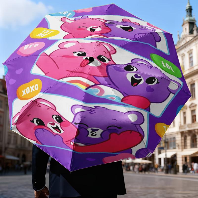 1PC Love Bears Umbrella Folding Umbrella, Automatic Umbrella 8-Frame for Travel, Casual Lightweight Birthday Christmas gift