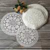 2pcs Vintage White Lace Table Mat, Plate Mat,  Home Kitchen Dinning Table Decoration