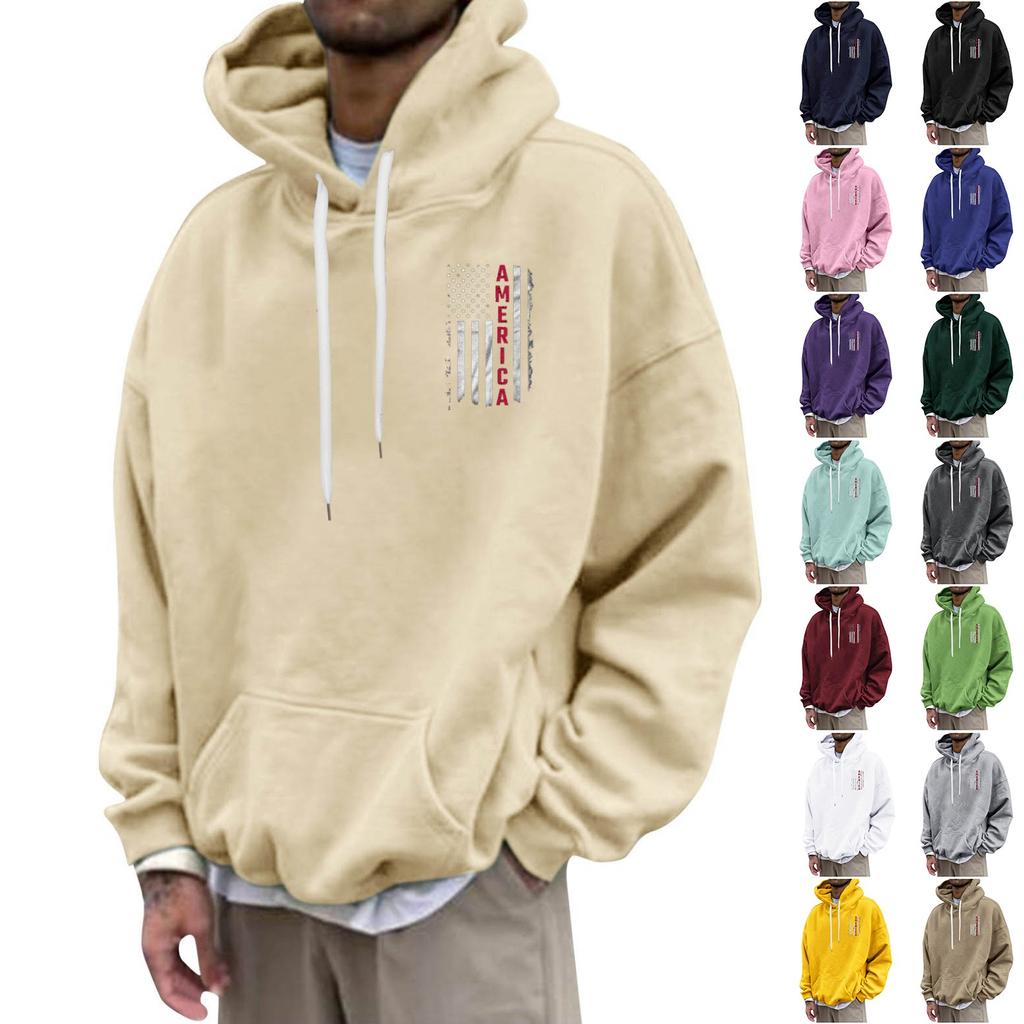 Men's Loose Printed Hooded Sweatshirt Men's Casual Fashion Sports Sweatshirt