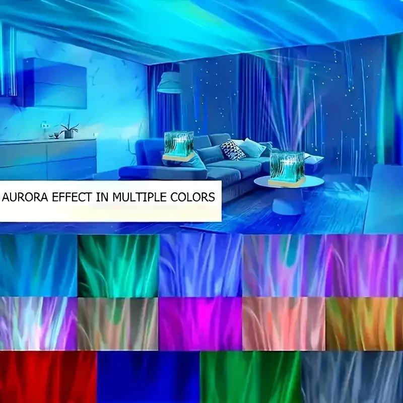 Световой проектор «Океанская волна Аврора», 16 цветов RGB, автоповорот, атмосферный ночник с пультом ДУ, украшение для дома, подарок на день рождения для детей