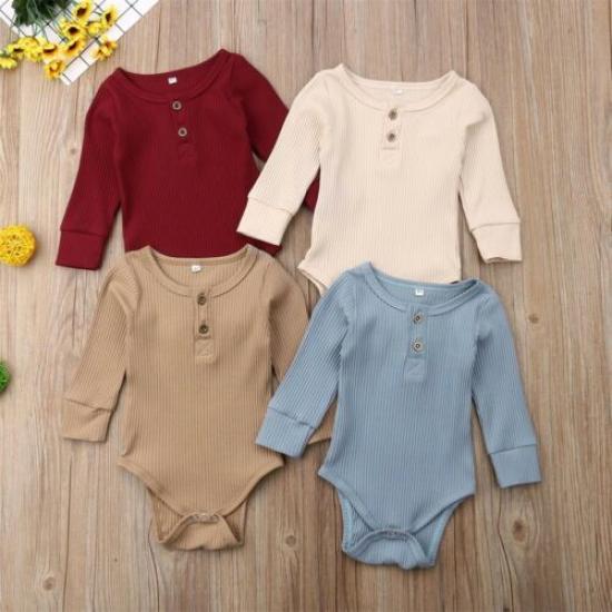 Однотонный комбинезон с рюшами для новорожденных девочек и мальчиков, боди, комбинезон, одежда, От 0 до 24 месяцев