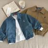 2025 Trendy Kids' Denim Cardigan Jacket – Solid Colors for Boys & Girls, Spring/Autumn Fashion