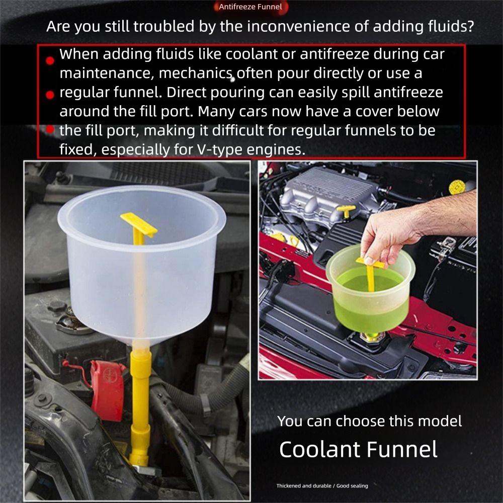 Spill Proof Design Coolant Filling Kit Refill Funnel Water Cooling System Kit Automotive Repair