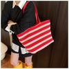 Премиальная полосатая сумка-тоут, новая женская сумка через плечо большой вместимости, ленивый стиль, легкая сумка для отпуска, сумка для покупок.