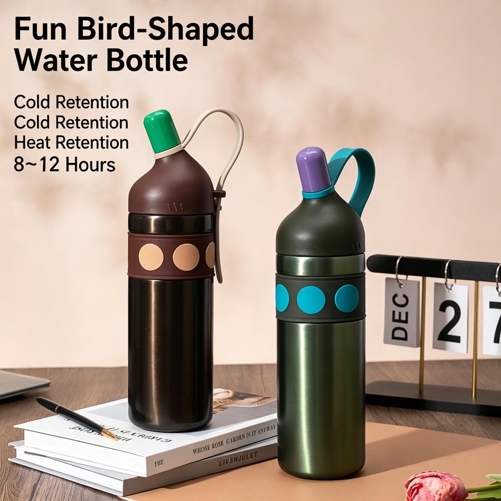 750ml 316 Stainless Steel Insulated Straw Cup With Lanyard Large Capacity Outdoor Sports Hiking Water Bottle