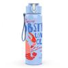 1PC Lobster Lovers Club Seafood Summer Badge 750ml Color Plastic Sports Water Bottle Leakproof Flip Straw Lid Suitable for Sports Office Home Use