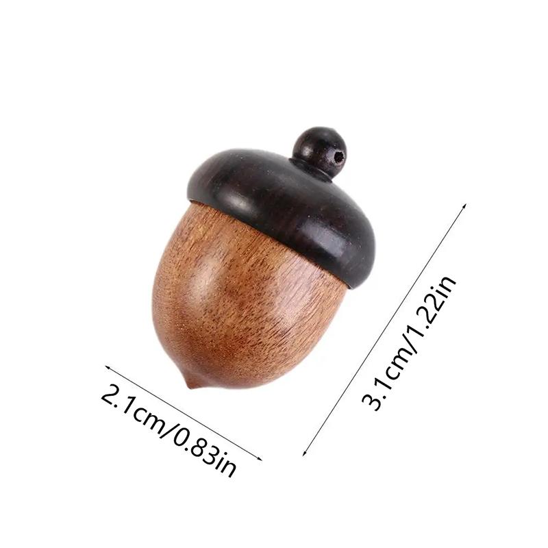 1Pc Mini Pill Case Solid Wood Bottle Holder Sandalwood Rescue Container Storage Box Pill Case Container Pill Box Key Chain