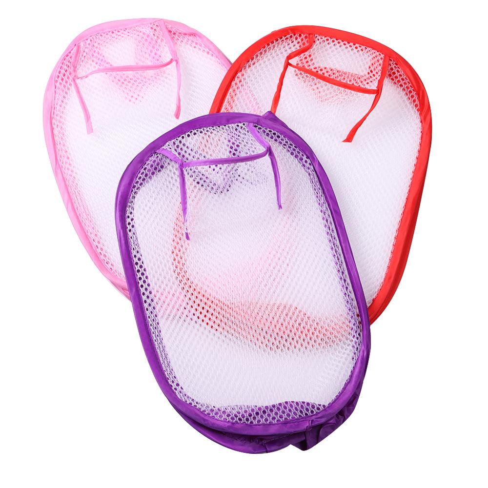Home Mesh Foldable Laundry Bag Laundry Basket Dirty Sorting Basket Kids Toys Sundries