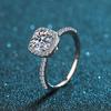 Engagement 925 Sterling Silver Four-Claw Square 925 Silver Wedding Promise 1ct Moissanite Women Rings