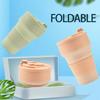 Folding Silicone Bottle Cup with Lid Portable Collapsible Reusable High Temperature Resistance Cups for Outdoor Foldable Cup