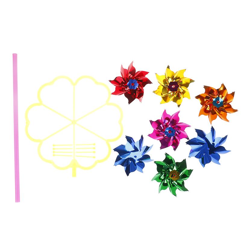 Colorful Diy Sequins Windmill Wind Spinner Home Garden Yard Decoration Kids Toy