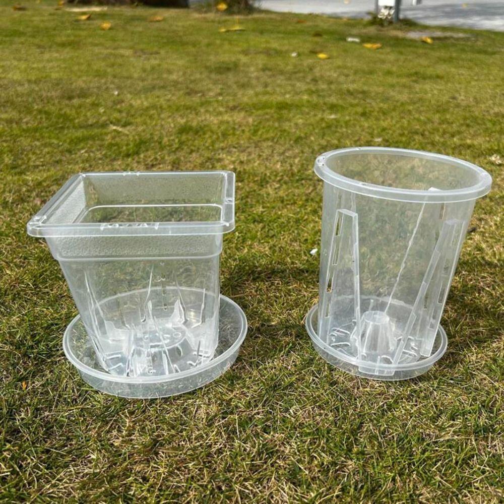 Прозрачный пластиковый горшок для орхидеи фаленопсис с отверстиями, прозрачный цветочный горшок, домашний декор