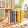 Игрушка-бусы для подбора цветов с деревянной основой Счетная рамка для ручного счета