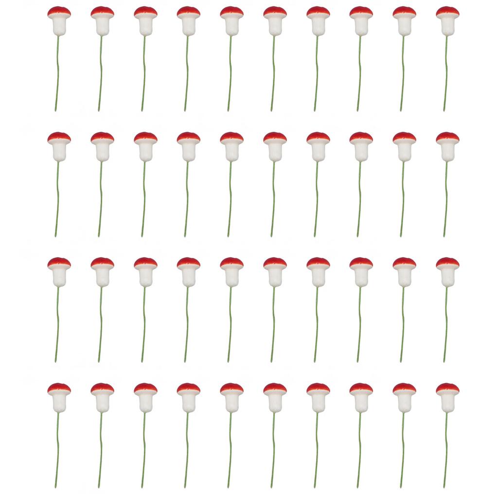 40PCS Mushroom Miniature Decoration Plastic Mushroom Pot Micro Landscape Decoration
