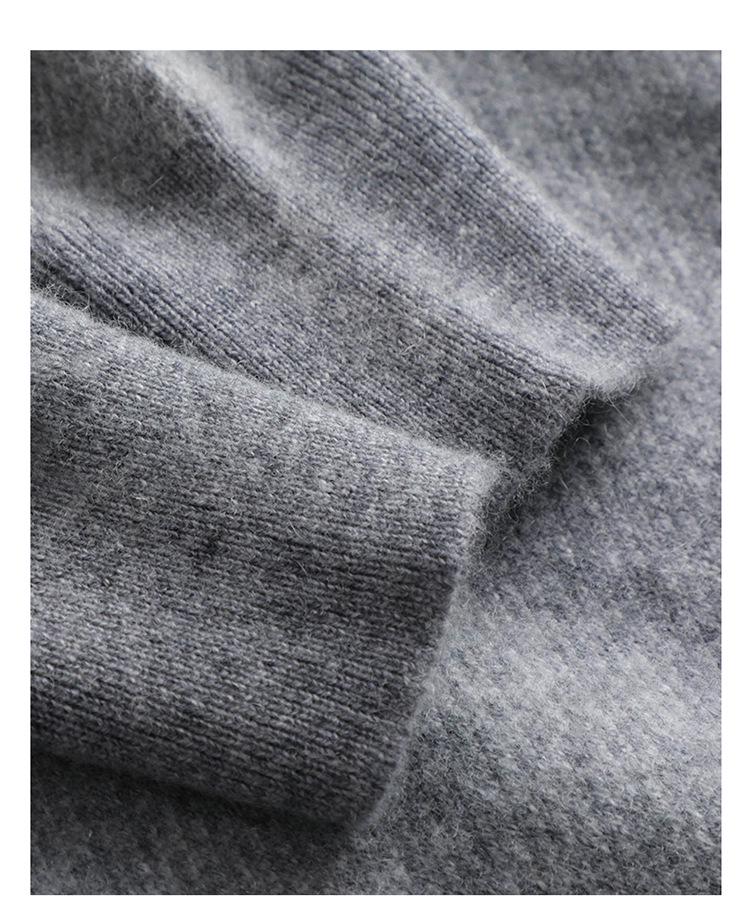Men's Cashmere Half-Zip Pullover: Youthful Round Neck, Thick Wool Sweater, Plus Size, Casual Autumn/Winter Knitwear.