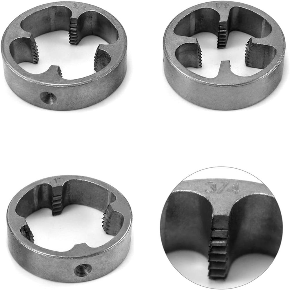 6 шт. Набор для нарезания резьбы на трубах, набор метчиков и плашек с ключом 1/2", 3/4" и 1" плашки, инструмент для нарезания круглой резьбы на трубах для дома, друзей, родственников