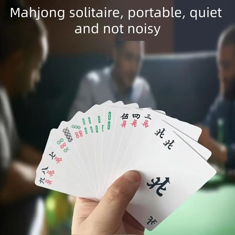 Portable Mahjong Playing Cards, Lightweight Mahjong Card Set, Suitable for Outdoor Travel, Mahjong Playing Cards Game Set - 44 Mahjong Playing Cards