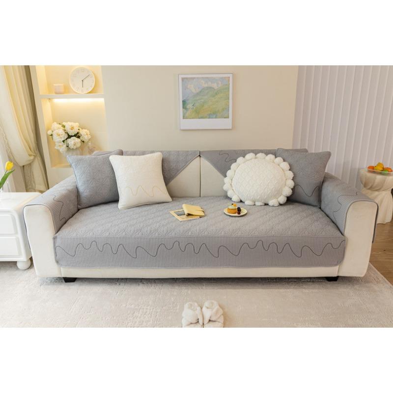 Modern Simple Pure Cotton Sofa Cushion New Sofa Cover Fabric Anti-slip Sofa Towel Four-season Universal Seat Cushion
