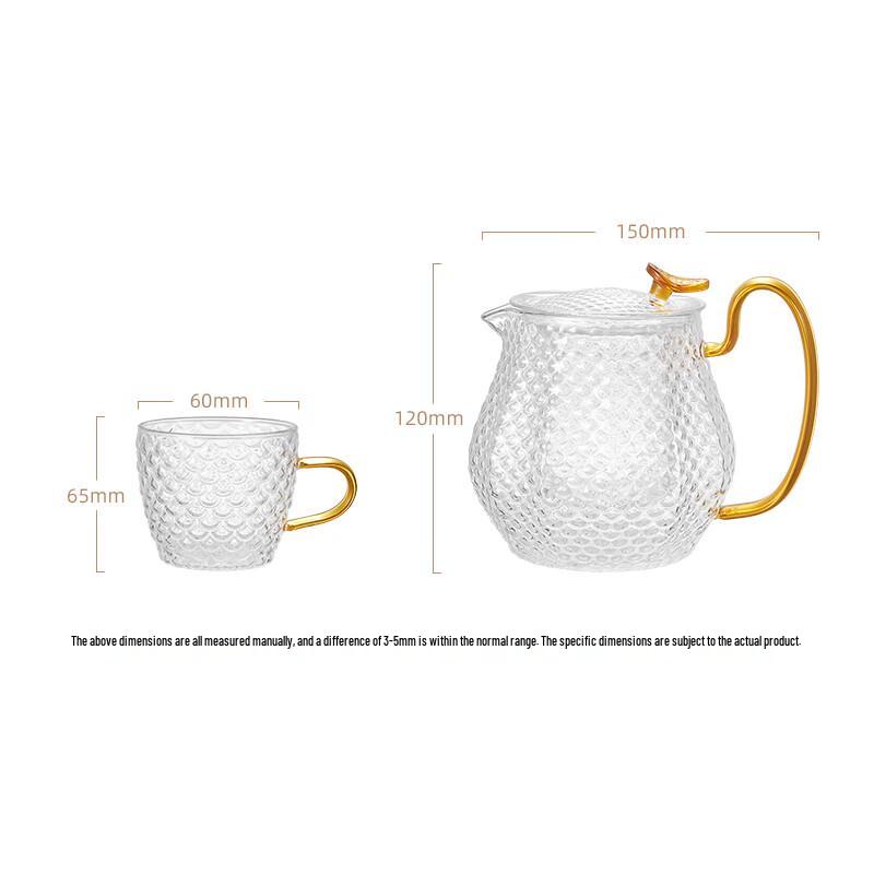 EKCO Corning Dragon Scale 5-Piece Glass Teapot Set