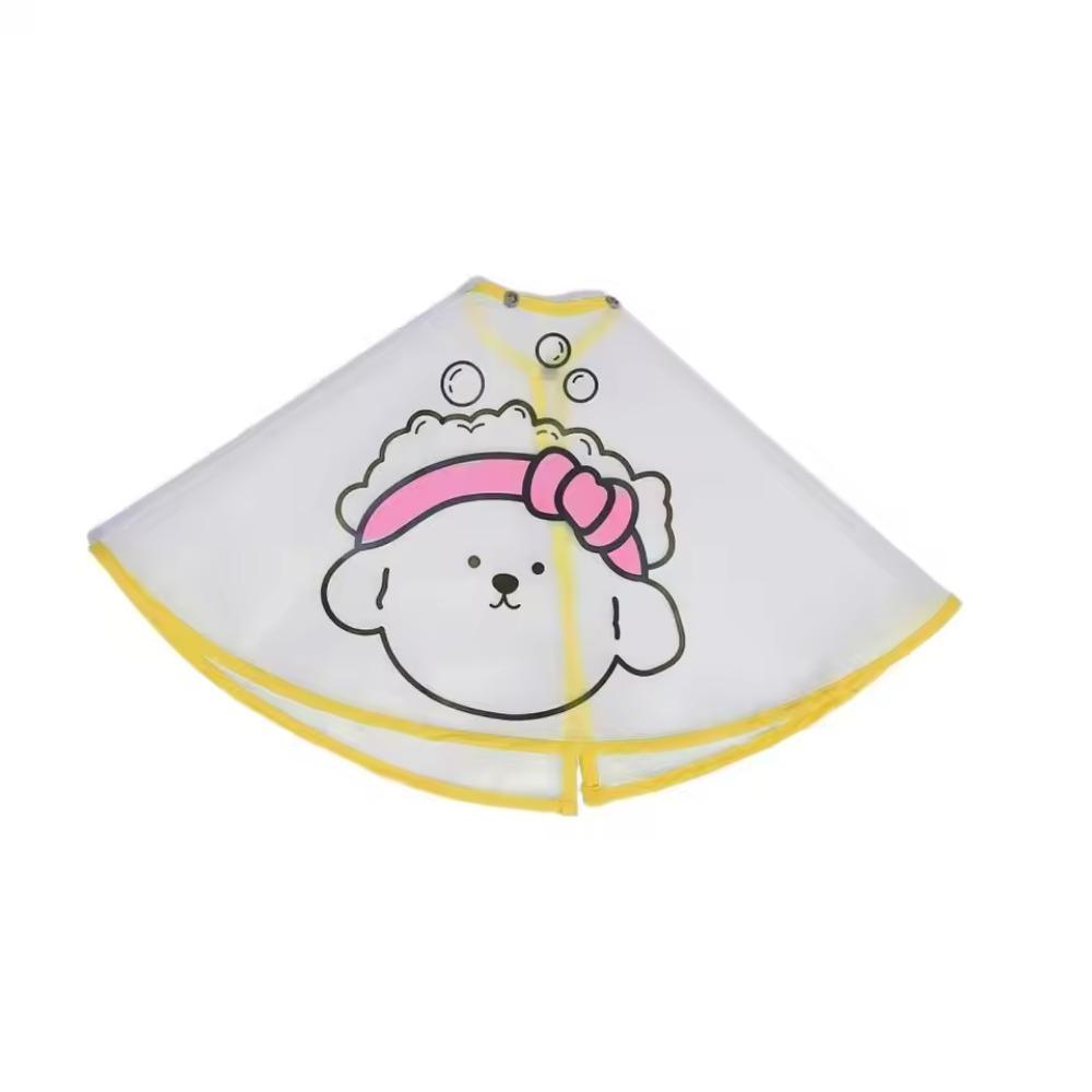 Adjustable Pet Cloak Waterproof Transparent Pet Haircut Cape Polyester Cartoon Print Dog Grooming Cape For Dogs Cats Tear Stain