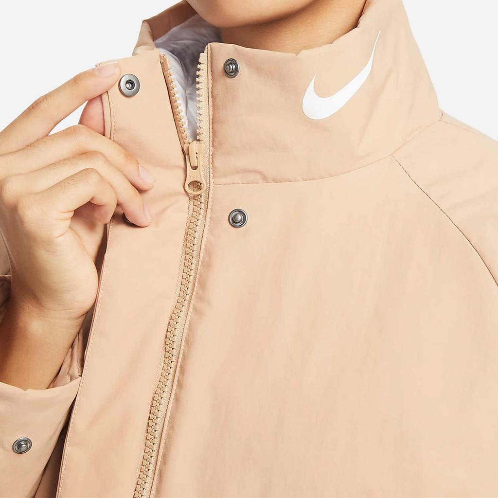 Nike Спортивная одежда Therma-Fit Revival однотонная куртка средней длины с принтом логотипа на молнии теплая хлопковая женская куртка темно-желтого цвета DQ6859-200