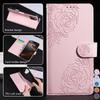 Кошелек Чехол для Карты и Телефона Coque для RedMi 14C 13C Note 14 Pro 5G 13 12 11S 10 10S Розовый Цветок Тиснение Откидная Кожаная Задняя Крышка Чехол