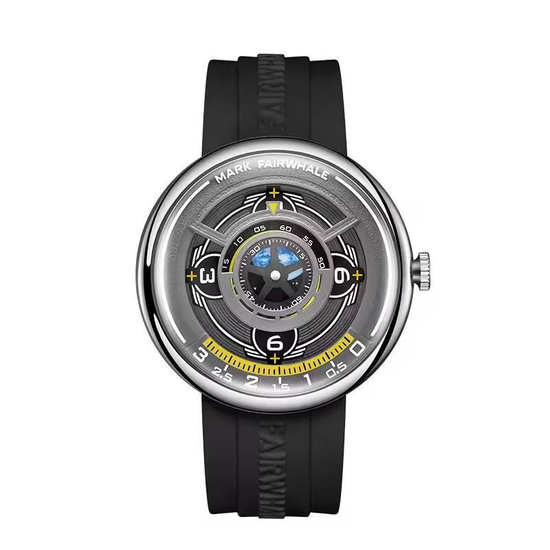 Mark Fairwhale 5990 Men's Fashion Quartz Watch Waterproof Night Light Creative Design Silicone Strap Leisure Luxury Watch reloj