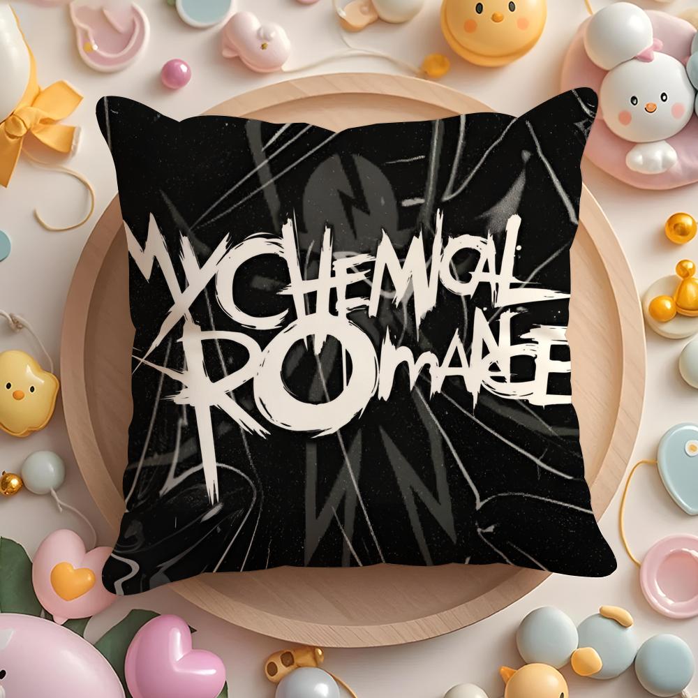 Горячая Рок-группа My Chemical Romance Наволочка Плюшевая Ткань Мягкая Двусторонняя Печать Подушка для Дивана Стойкая к Выцветанию Домашний Декор
