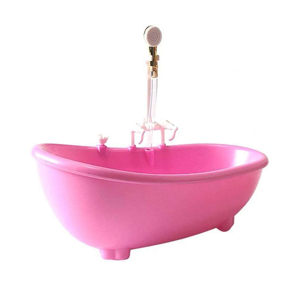 Pretend Toy Electric Bathtub Playing House Mini Bathroom Tub Kids Bathing Toys Children Gift