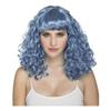 Perruque Frisée Bleue - DisfraZZes - Modèle Avec Frange - Femme - Accessoire De Déguisement