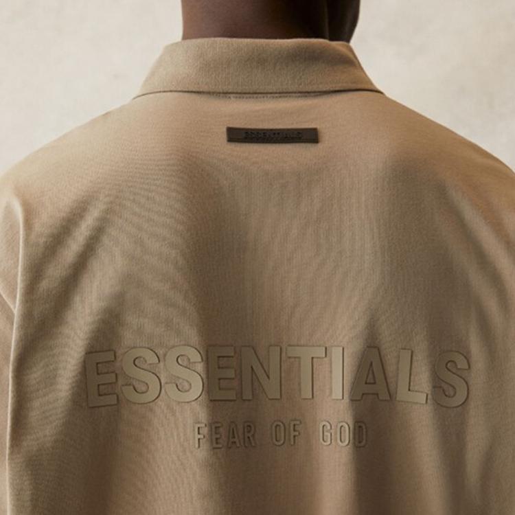 Fear of God Essentials Поло с коротким рукавом Унисекс Топы Мох FOG-SS21-583