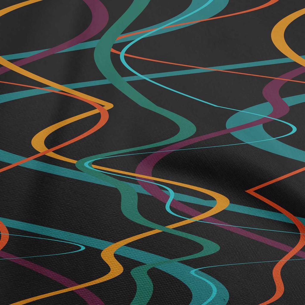 oneOone Cotton Flex Black Fabric Geometric Sewing Craft Projects Fabric Prints By Yard 40 Inch