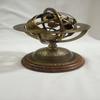 21 Cm Brass Engraved Armillary Sphere Globe On Black Wooden Base Home Office Decor