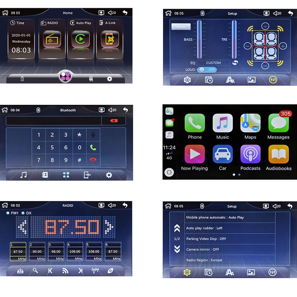 Hodozzy 9-дюймовая однодиновая автомобильная стереосистема CarPlay с сенсорным экраном, автомобильное радио, Bluetooth FMAM аудиоприемник, iOS/Android Mirror Link, USB автомобильная мультимедиа