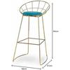 Tabouret - GIFT DECOR - Bleu doré - Fer - 51 x 94 x 52 cm - Lot de 2 unités