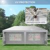 3 X 6m Pop Up Gazebo Height Adjustable Marquee Party Tent With Sidewalls And Storage Bag White