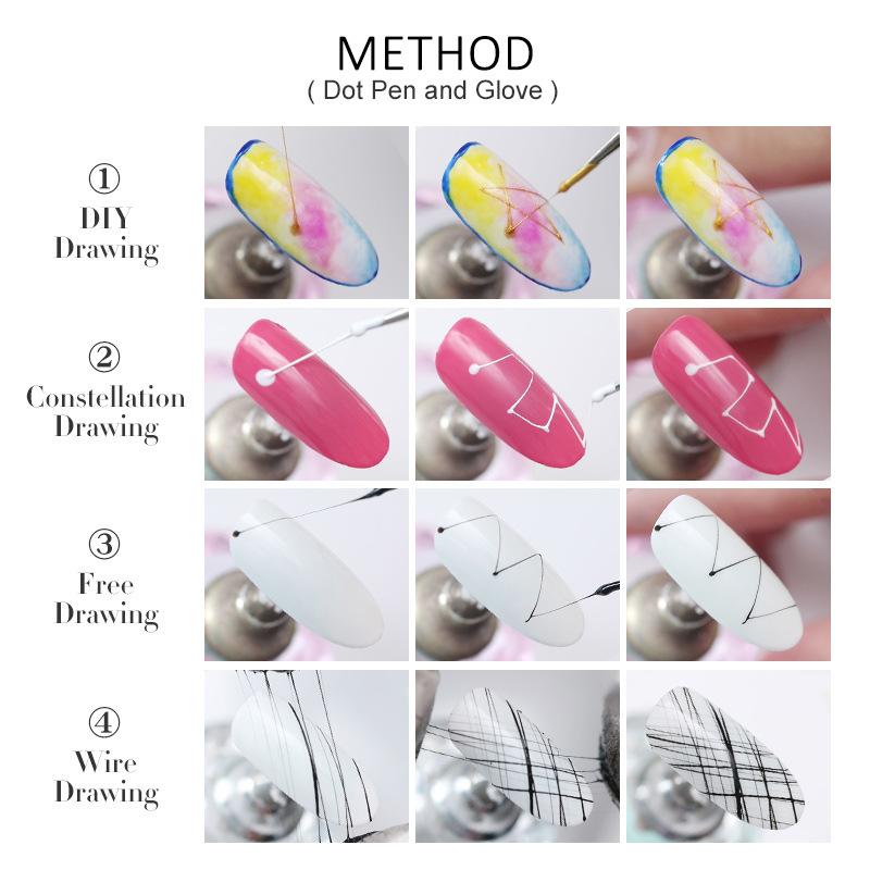 Дизайн ногтей Рисование УФ Гель для ногтей Эластичный Лайнер DIY Паутинка Лак Гель-паук Цветок