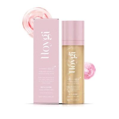 Солнцезащитный фиксирующий спрей Sunglaze Sheer Setting Mist SPF 50, Мерцающее масло-спрей для тела