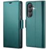 Samsung Galaxy A37 5G Case, ERBORD Glossy Litchi, Wallet with Flip, Green