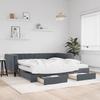 VidaXL Daybed with Trundle Bed and Drawers, Sofa Bed with Storage, Guest Bed, Bedroom Living Room Furniture, Modern, 3196771