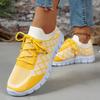 Fashion Fashion Mix Color Plaid Knitting Sneakers Women Plus Size 36-43 Breathable Mesh Flats Woman Comfy Soft Sole Running Shoes Female