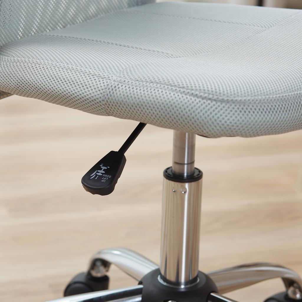 Office Chair, Armless Desk Chair, Adjustable Computer Swivel Chair with Rolling Wheels and Mesh Back for Home Work Study, Grey