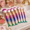 Mermaid Tail Brushes Rainbow Face Makeup Brush Set
